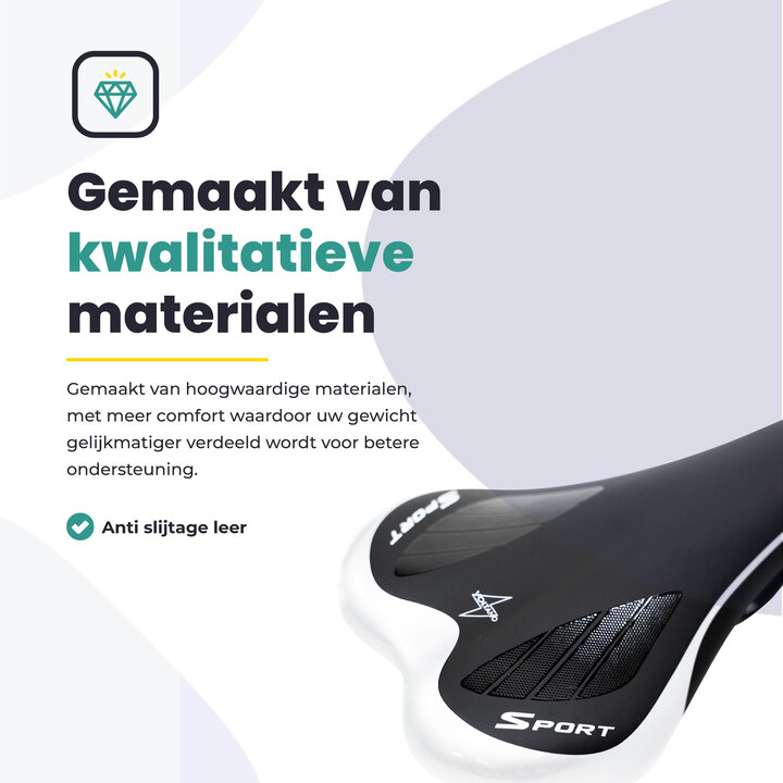 Voltano Race / MTB Fietszadel – Zwart / Zilver - Unisex