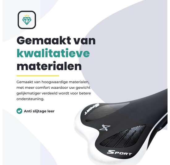 Voltano Race / MTB Fietszadel – Zwart / Zilver - Unisex