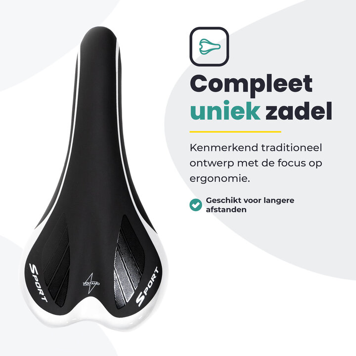 Voltano Race / MTB Fietszadel – Zwart / Zilver - Unisex