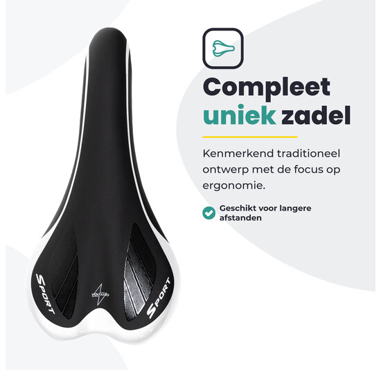Voltano Race / MTB Fietszadel – Zwart / Zilver - Unisex