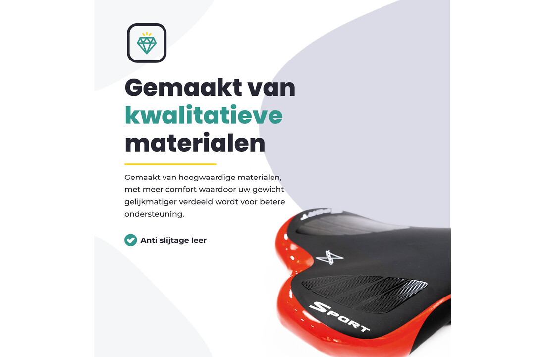 Voltano Race / MTB Fietszadel – Zwart / Rood - Unisex