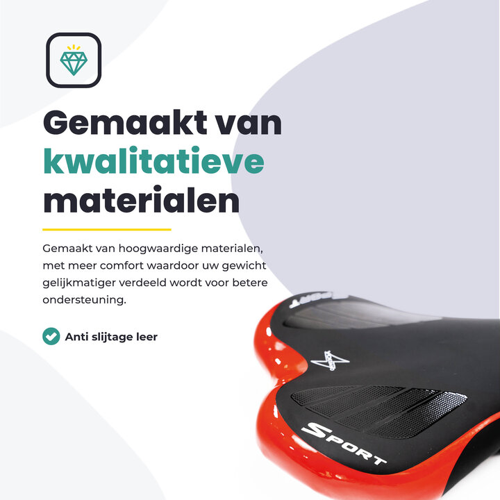 Voltano Race / MTB Fietszadel – Zwart / Rood - Unisex