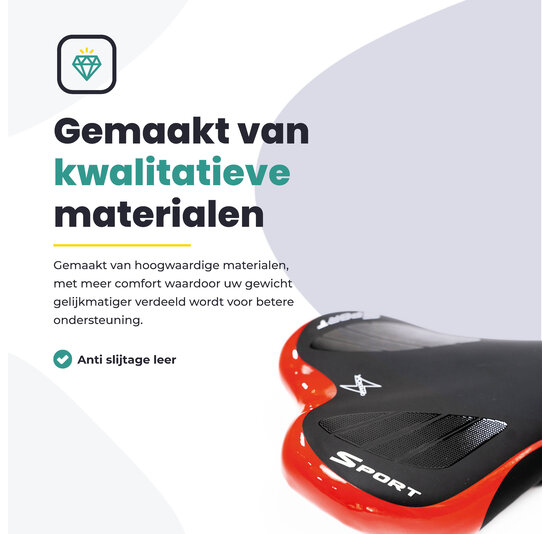 Voltano Race / MTB Fietszadel – Zwart / Rood - Unisex