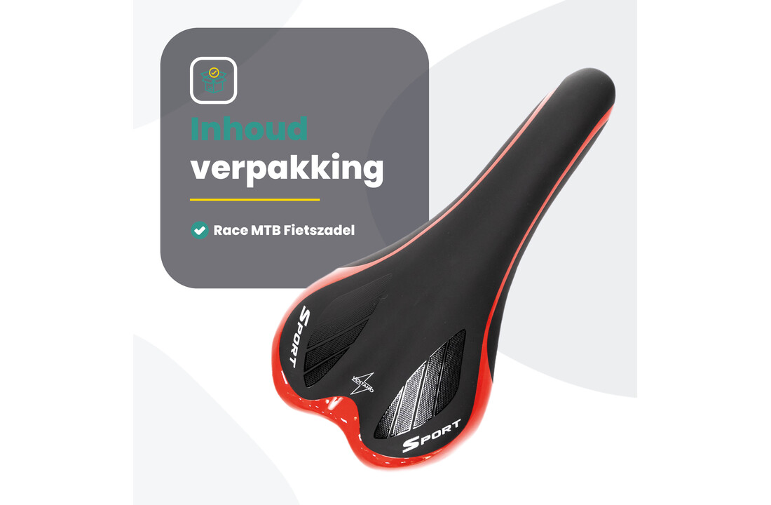 Voltano Race / MTB Fietszadel – Zwart / Rood - Unisex