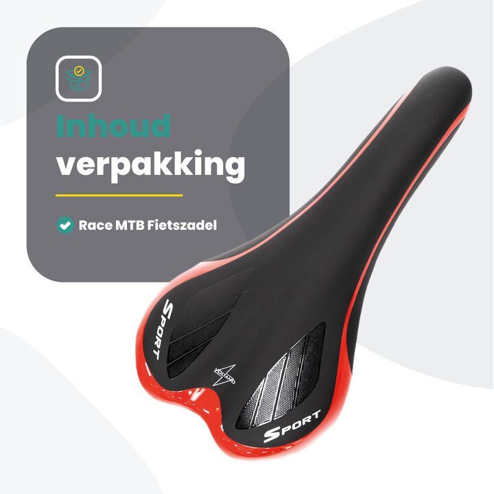 Voltano Race / MTB Fietszadel – Zwart / Rood - Unisex