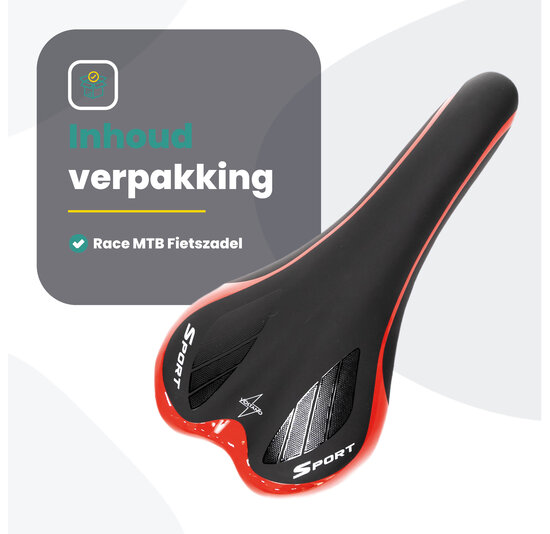 Voltano Race / MTB Fietszadel – Zwart / Rood - Unisex