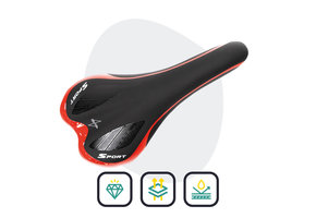 Voltano Race / MTB Fietszadel – Zwart / Rood