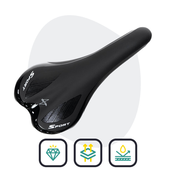 Voltano Race / MTB Fietszadel – Unisex – Zwart