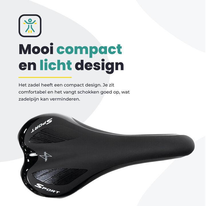 Voltano Race / MTB Fietszadel – Unisex – Zwart