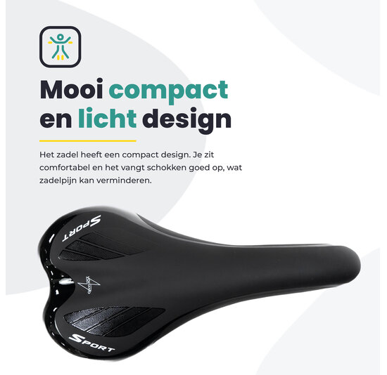 Voltano Race / MTB Fietszadel – Unisex – Zwart