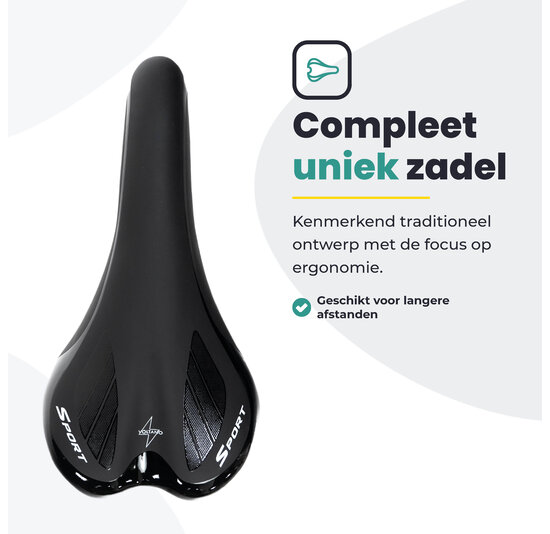 Voltano Race / MTB Fietszadel – Unisex – Zwart