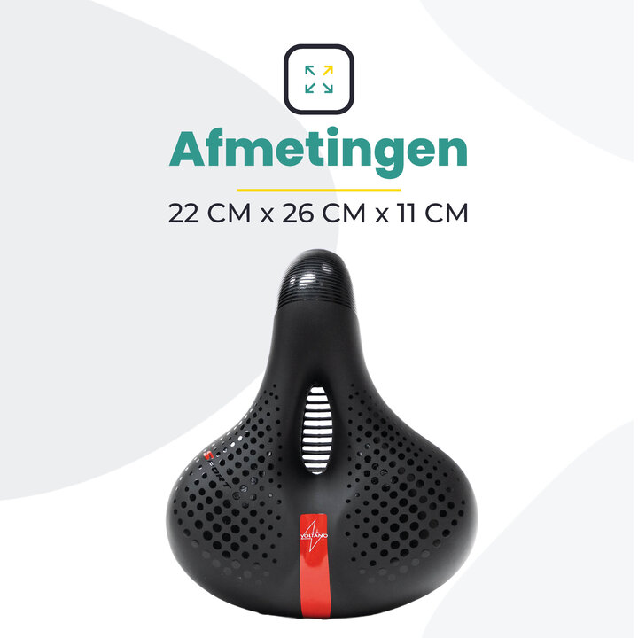 Voltano Gel Flow Fietszadel - Met Uitsparing - Zwart / Rood - Unisex