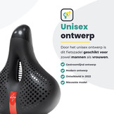 Voltano Gel Flow Fietszadel - Met Uitsparing - Zwart / Rood - Unisex
