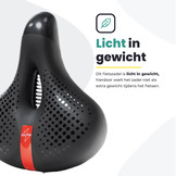 Voltano Gel Flow Fietszadel - Met Uitsparing - Zwart / Rood - Unisex