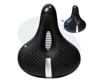 Voltano Gel Flow Fietszadel - Met Uitsparing - Zwart / Zilver - Unisex