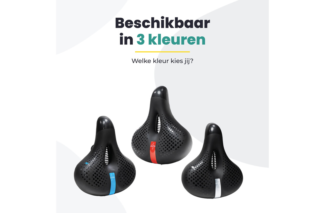 Voltano Gel Flow Fietszadel - Met Uitsparing - Zwart / Zilver - Unisex