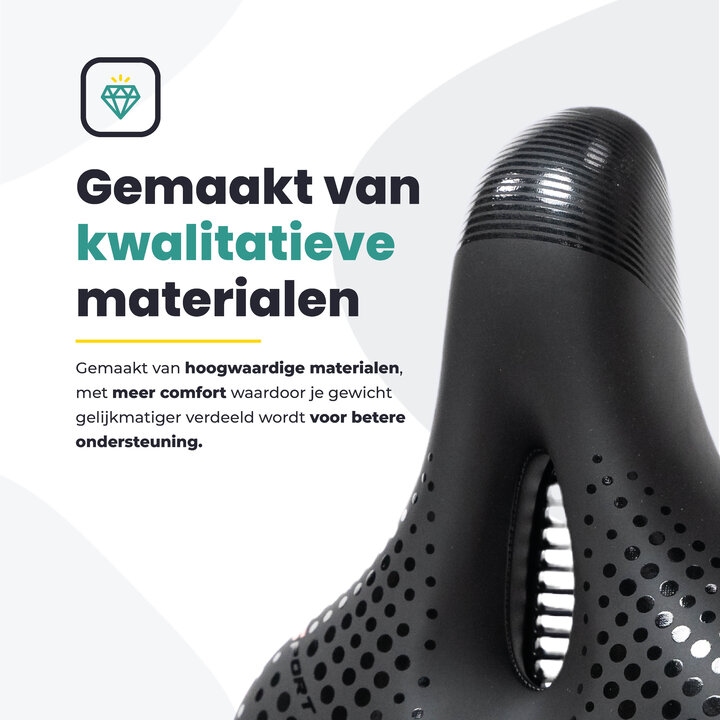 Voltano Gel Flow Fietszadel - Met Uitsparing - Zwart / Zilver - Unisex