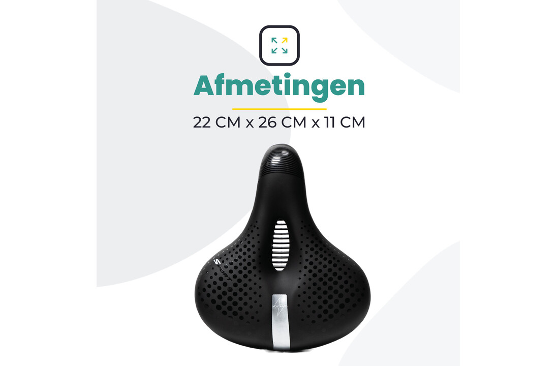 Voltano Gel Flow Fietszadel - Met Uitsparing - Zwart / Zilver - Unisex