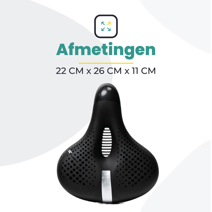 Voltano Gel Flow Fietszadel - Met Uitsparing - Zwart / Zilver - Unisex