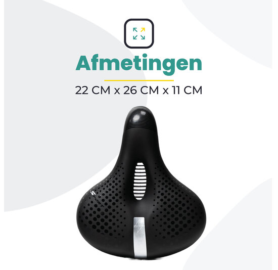 Voltano Gel Flow Fietszadel - Met Uitsparing - Zwart / Zilver - Unisex