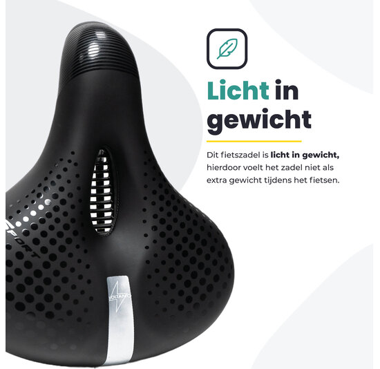 Voltano Gel Flow Fietszadel - Met Uitsparing - Zwart / Zilver - Unisex