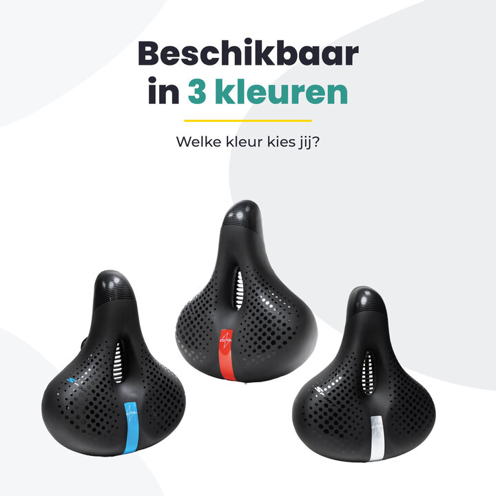 Voltano Gel Flow Fietszadel - Met Uitsparing - Zwart / Blauw - Unisex