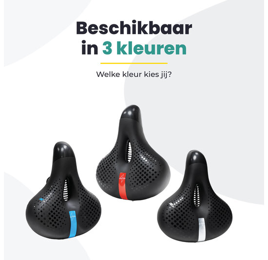 Voltano Gel Flow Fietszadel - Met Uitsparing - Zwart / Blauw - Unisex