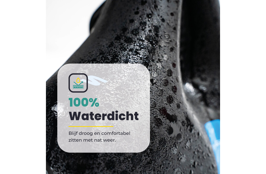 Voltano Gel Flow Fietszadel - Met Uitsparing - Zwart / Blauw - Unisex