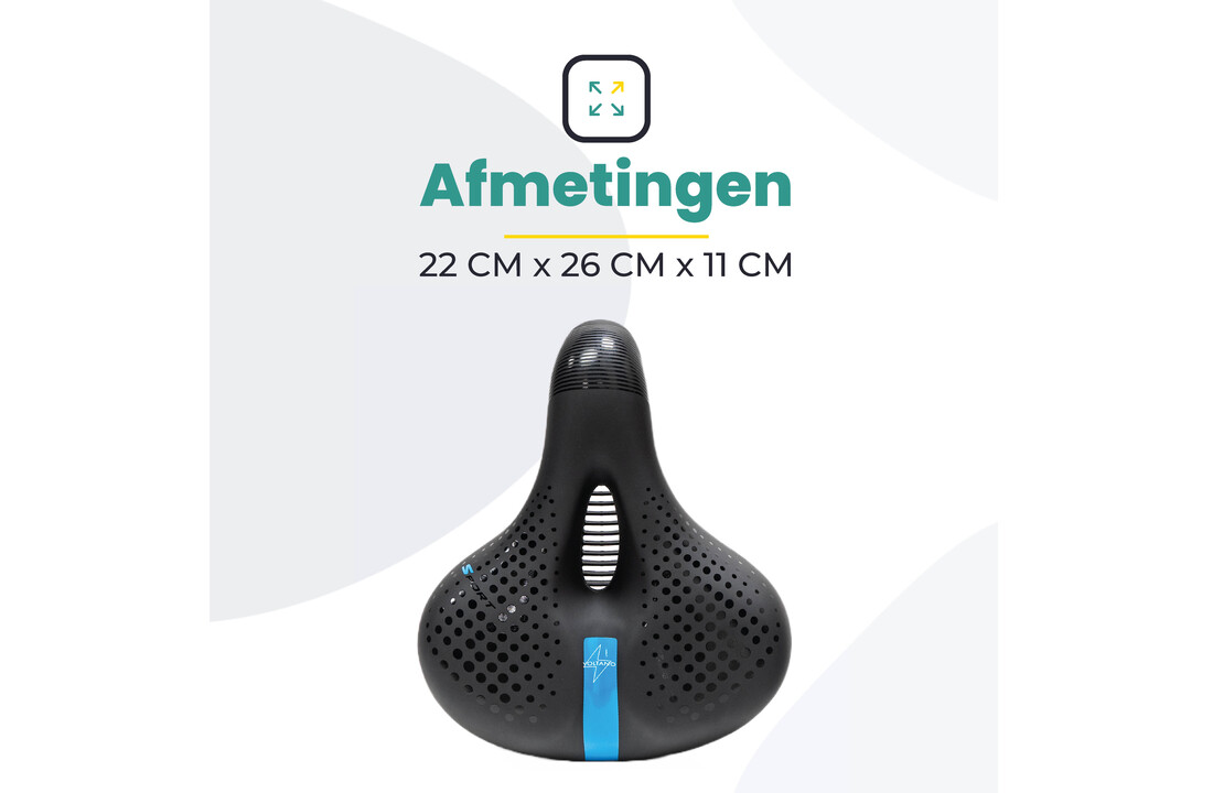 Voltano Gel Flow Fietszadel - Met Uitsparing - Zwart / Blauw - Unisex