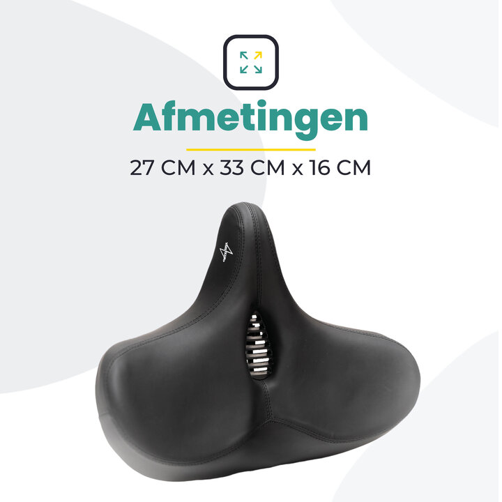 Voltano City XXXL Fietszadel Met Uitsparing - Unisex - Extra Breed Fietszadel - Zwart