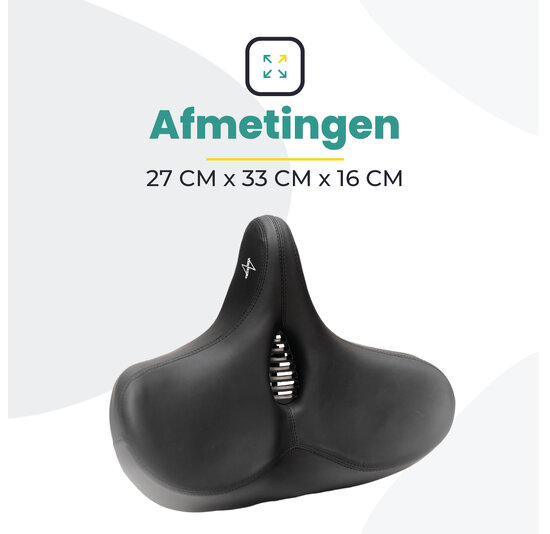 Voltano City XXXL Fietszadel Met Uitsparing - Unisex - Extra Breed Fietszadel - Zwart