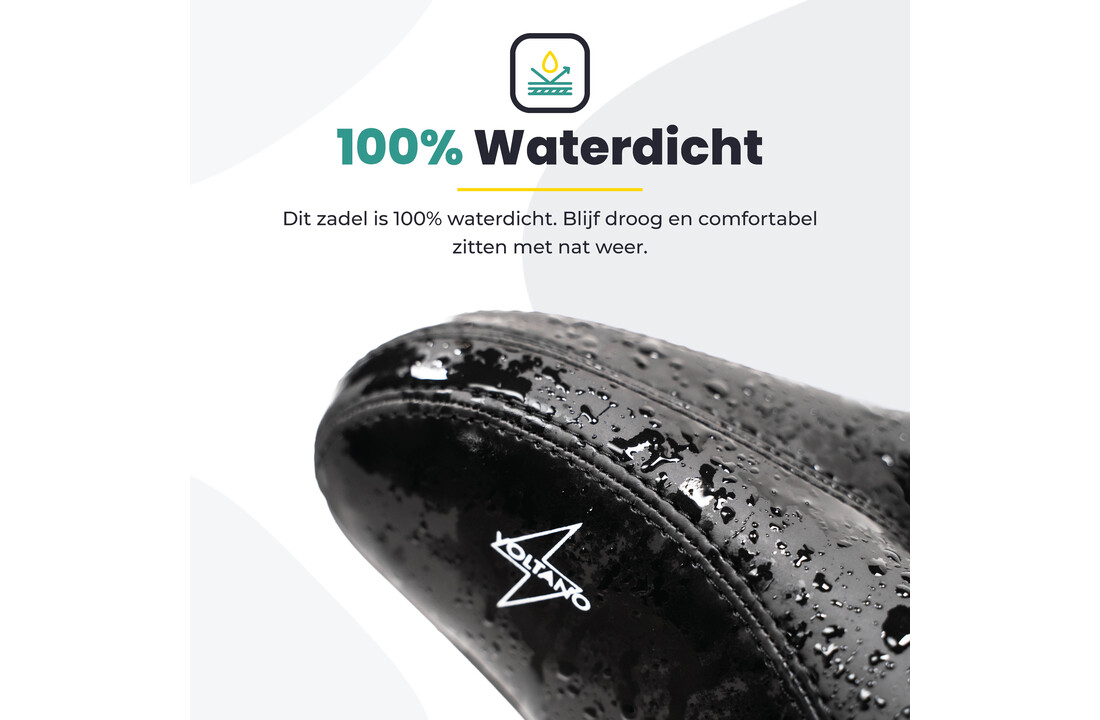Voltano City XXXL Fietszadel Met Uitsparing - Unisex - Extra Breed Fietszadel - Zwart