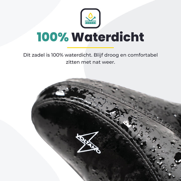 Voltano City XXXL Fietszadel Met Uitsparing - Unisex - Extra Breed Fietszadel - Zwart