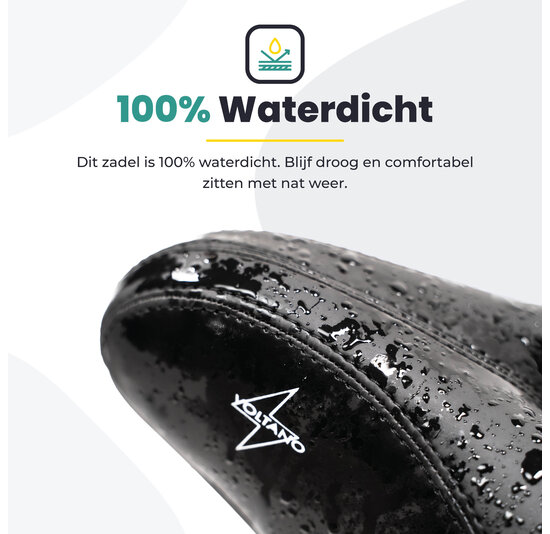 Voltano City XXXL Fietszadel Met Uitsparing - Unisex - Extra Breed Fietszadel - Zwart