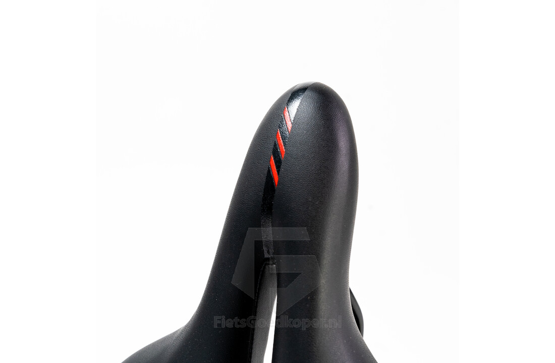Voltano Fietszadel City / Tour - Zwart / Rood - Met Uitsparing - Gel - Unisex