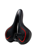 Voltano Fietszadel City / Tour -  Zwart / Rood - Met Uitsparing - Gel - Unisex
