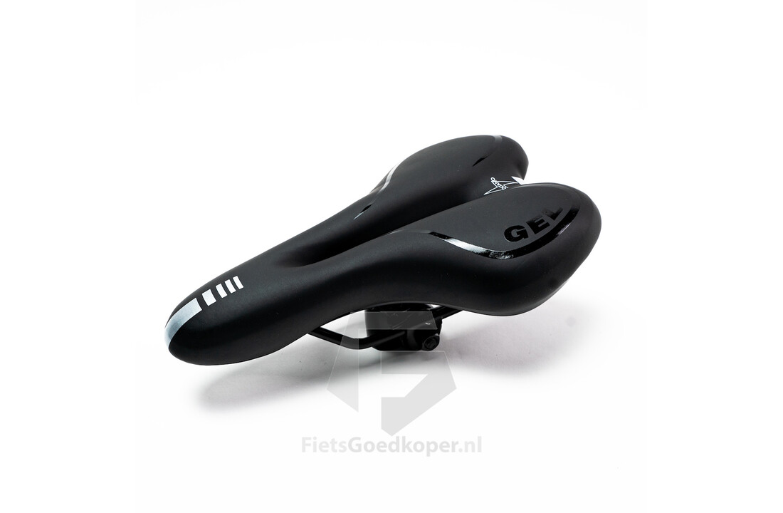 Voltano Gel Fietszadel Met Uitsparing - Zwart - Trekking - Incl. Zadelstrop - Unisex