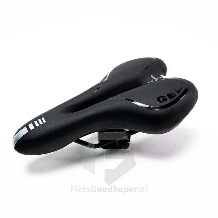 Voltano Gel Fietszadel Met Uitsparing - Zwart - Trekking - Incl. Zadelstrop - Unisex