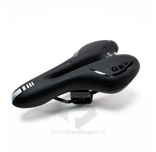 Voltano Gel Fietszadel Met Uitsparing - Zwart - Trekking - Incl. Zadelstrop - Unisex