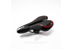 Voltano Gel Fietszadel Met Uitsparing - Zwart / Rood