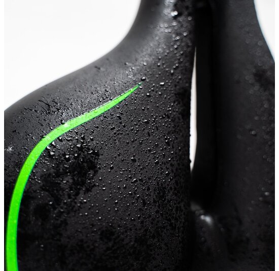 Voltano Fietszadel City / Tour - Zwart / Groen - Met Uitsparing - Gel - Incl. Zadelstrop - Unisex