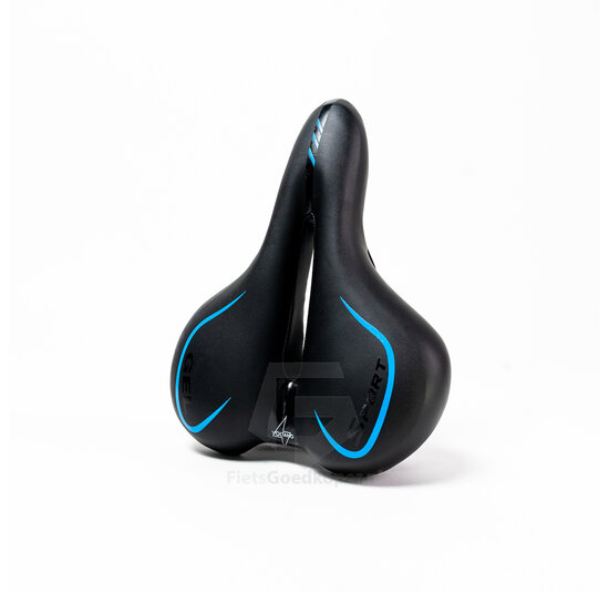 Voltano Fietszadel City / Tour - Zwart / Blauw - Met Uitsparing - Gel - Unisex
