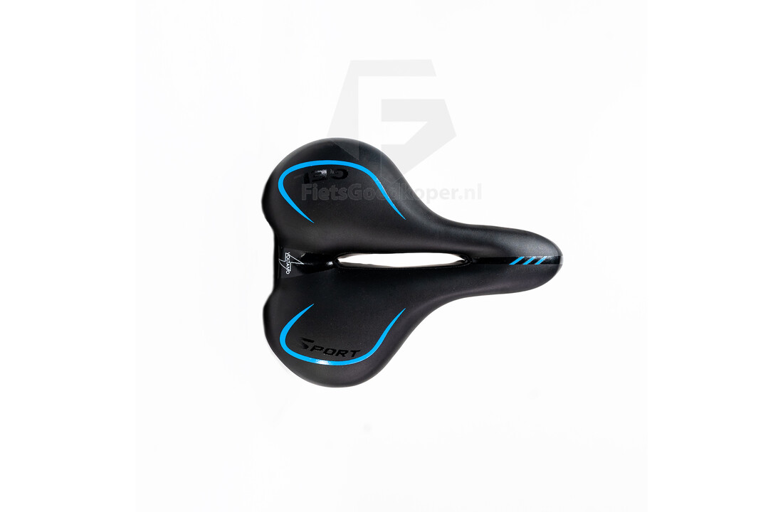 Voltano Fietszadel City / Tour - Zwart / Blauw - Met Uitsparing - Gel - Unisex