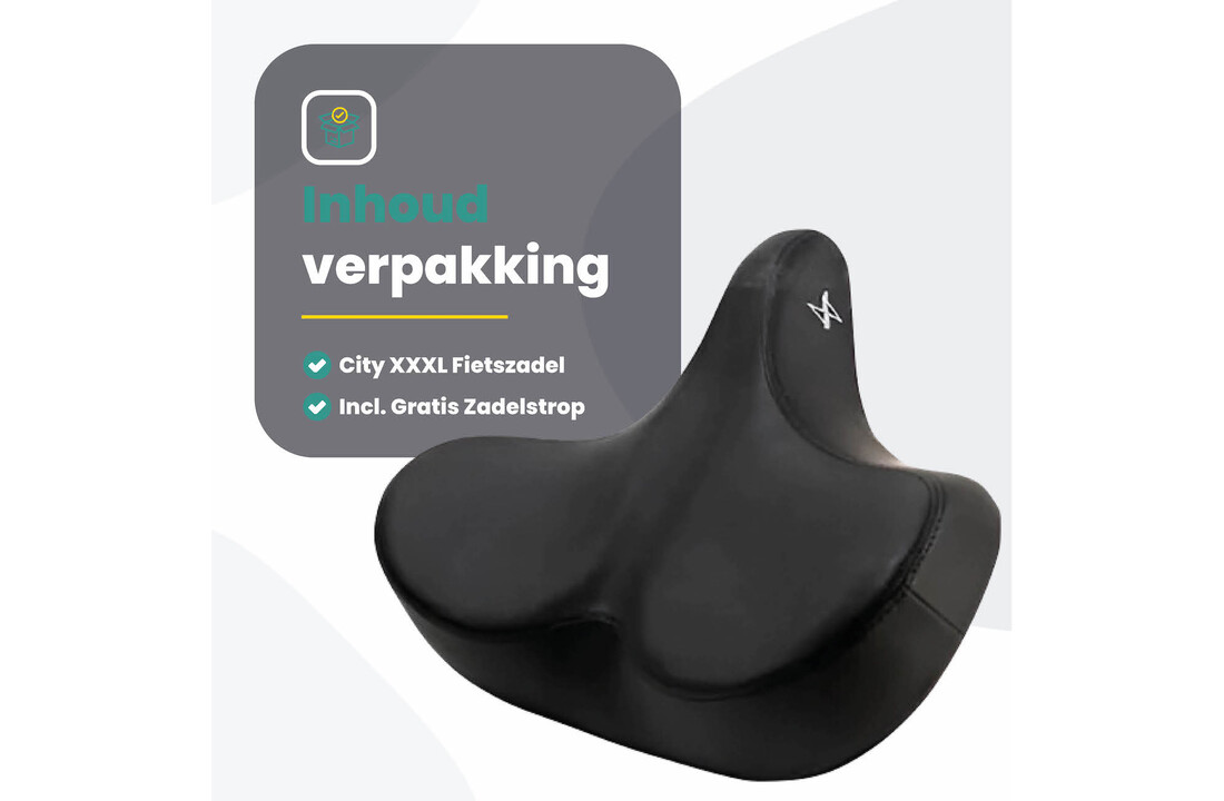 Voltano City XXXL Fietszadel - Unisex - Extra Breed Fietszadel - Zwart