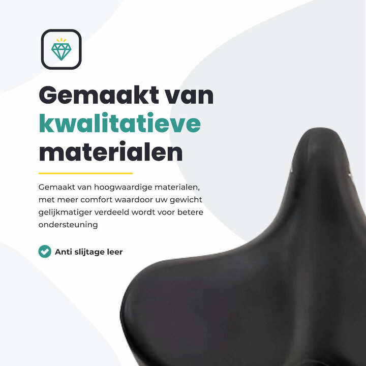 Voltano City XXXL Fietszadel - Unisex - Extra Breed Fietszadel - Zwart