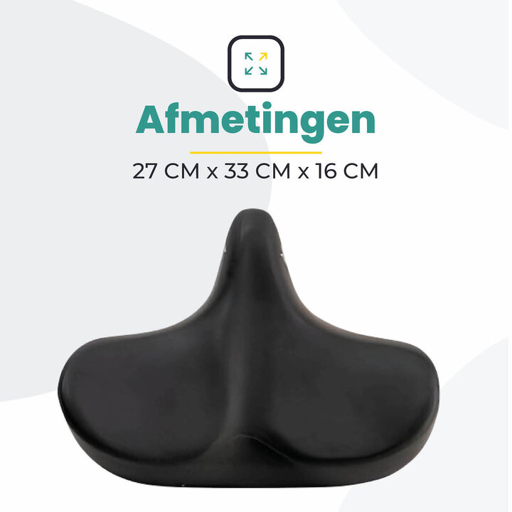 Voltano City XXXL Fietszadel - Unisex - Extra Breed Fietszadel - Zwart