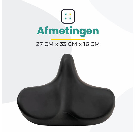 Voltano City XXXL Fietszadel - Unisex - Extra Breed Fietszadel - Zwart