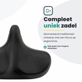 Voltano City XXXL Fietszadel - Unisex - Extra Breed Fietszadel - Zwart