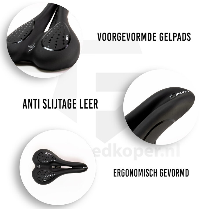 Voltano Sport Stads Fietszadel – Unisex – Zwart