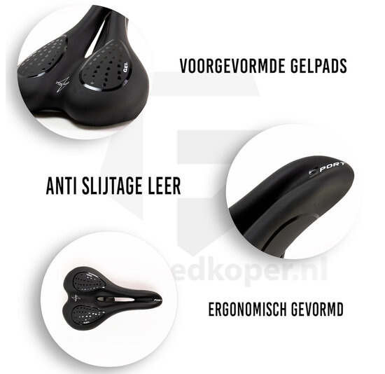 Voltano Sport Stads Fietszadel – Unisex – Zwart